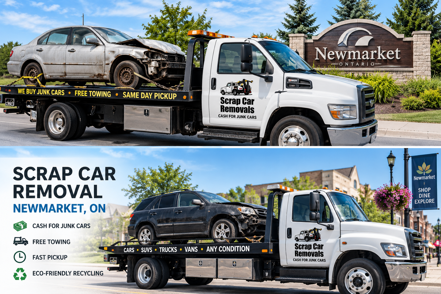 Scrap car removal service in Newmarket Ontario